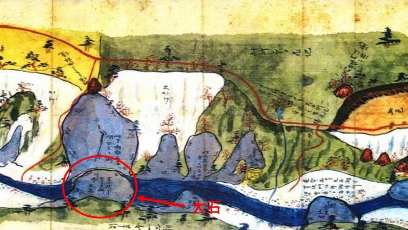 江戸時代の蝉堰を示した絵図