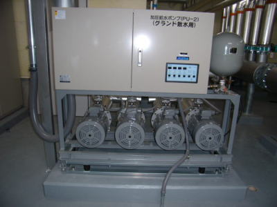 加圧給水ポンプ（グランド散水用）の写真