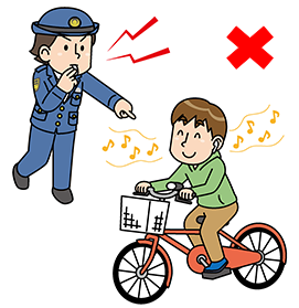 自転車のイヤホン