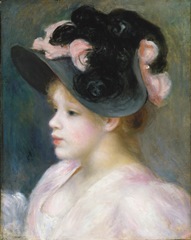 Auguste Renoir, Young Girl in a Pink-and-Black Hat, ca.1891