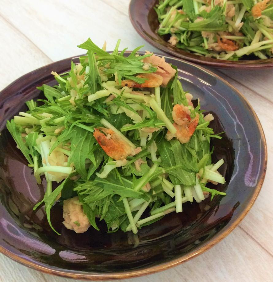 切り干し大根と水菜のサラダ