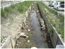 東松島市小野地区長堀排水路被災直後の写真